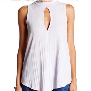 FREE PEOPLE white keyhole tank small